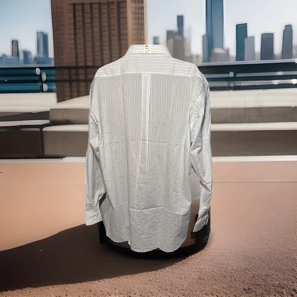 Bill Blass Easy Care Men’s Pinstripe 100% Cotton Long Sleeve Button Up 2XL - Picture 3 of 9